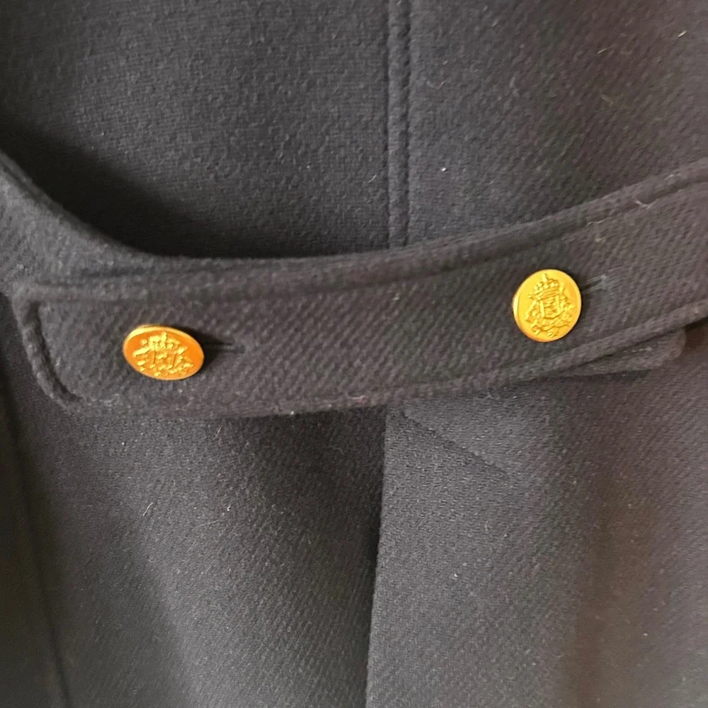 J. Crew Women's Navy Wool Blend Stadium Cloth by Nello Gori Peacoat in Size‎ 4 - Picture 9 of 14